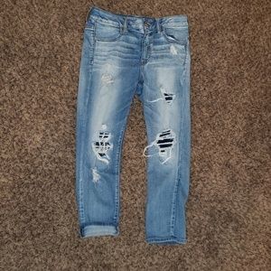 High rise cropped Capri jeans